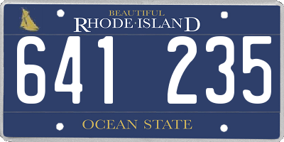 RI license plate 641235