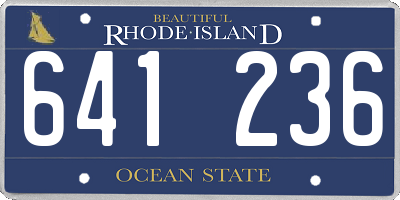 RI license plate 641236