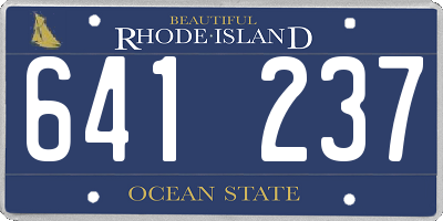 RI license plate 641237