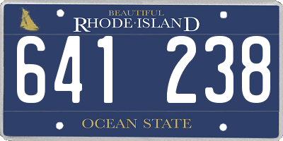 RI license plate 641238