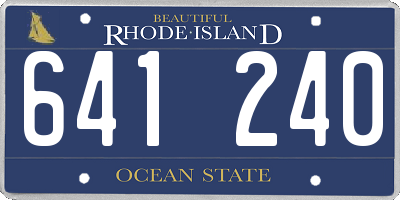 RI license plate 641240