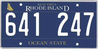 RI license plate 641247