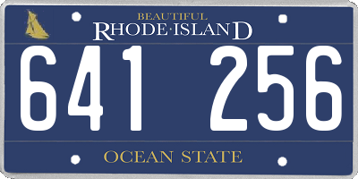 RI license plate 641256