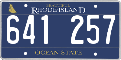 RI license plate 641257