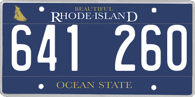 RI license plate 641260