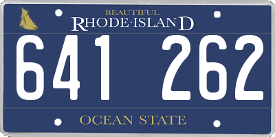 RI license plate 641262