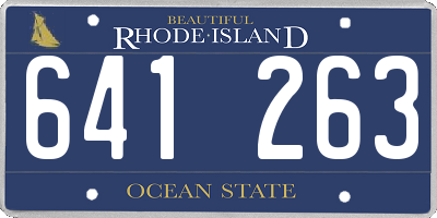 RI license plate 641263