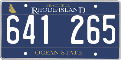 RI license plate 641265