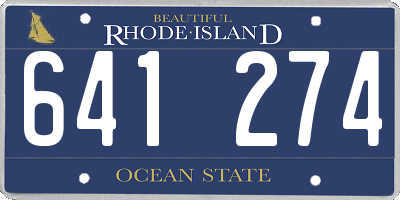RI license plate 641274