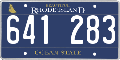 RI license plate 641283