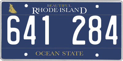 RI license plate 641284