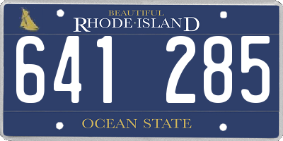 RI license plate 641285