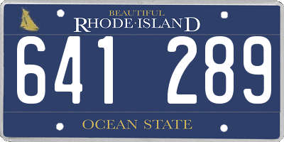 RI license plate 641289