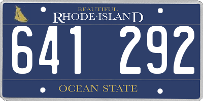 RI license plate 641292
