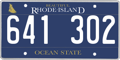 RI license plate 641302