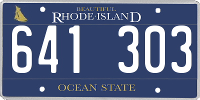 RI license plate 641303