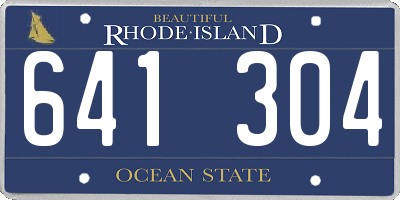 RI license plate 641304