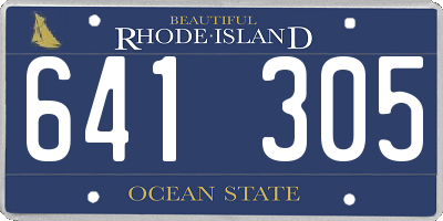 RI license plate 641305