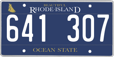 RI license plate 641307