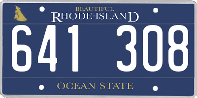 RI license plate 641308