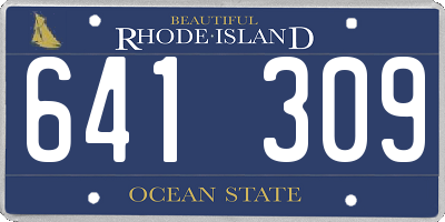 RI license plate 641309