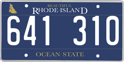 RI license plate 641310
