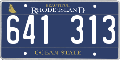 RI license plate 641313