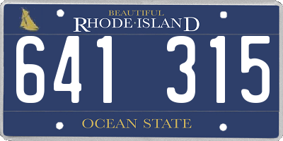 RI license plate 641315