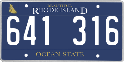 RI license plate 641316