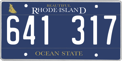 RI license plate 641317