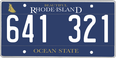 RI license plate 641321