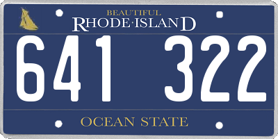 RI license plate 641322