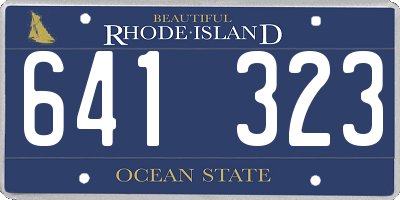 RI license plate 641323