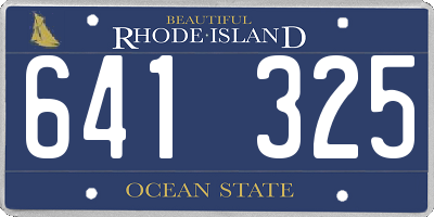 RI license plate 641325