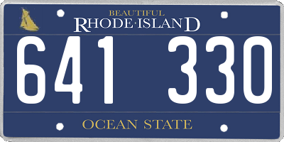 RI license plate 641330