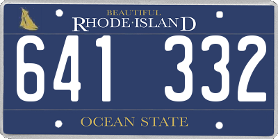 RI license plate 641332