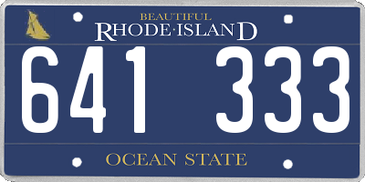RI license plate 641333
