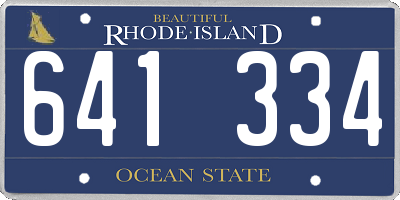 RI license plate 641334