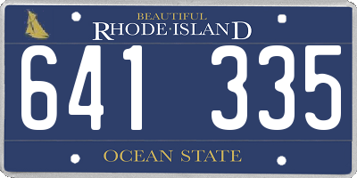 RI license plate 641335