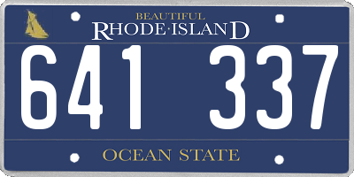 RI license plate 641337