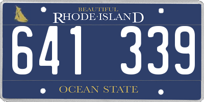 RI license plate 641339