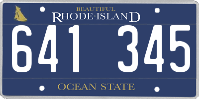 RI license plate 641345