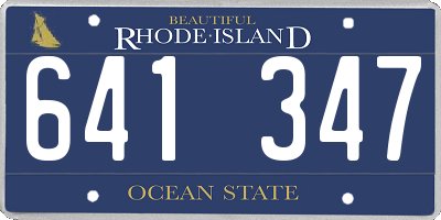 RI license plate 641347