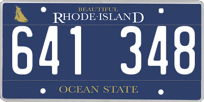 RI license plate 641348