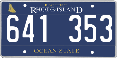 RI license plate 641353