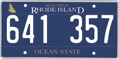 RI license plate 641357