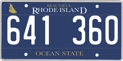 RI license plate 641360