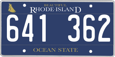 RI license plate 641362