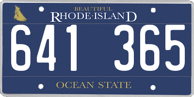 RI license plate 641365