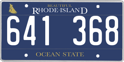 RI license plate 641368